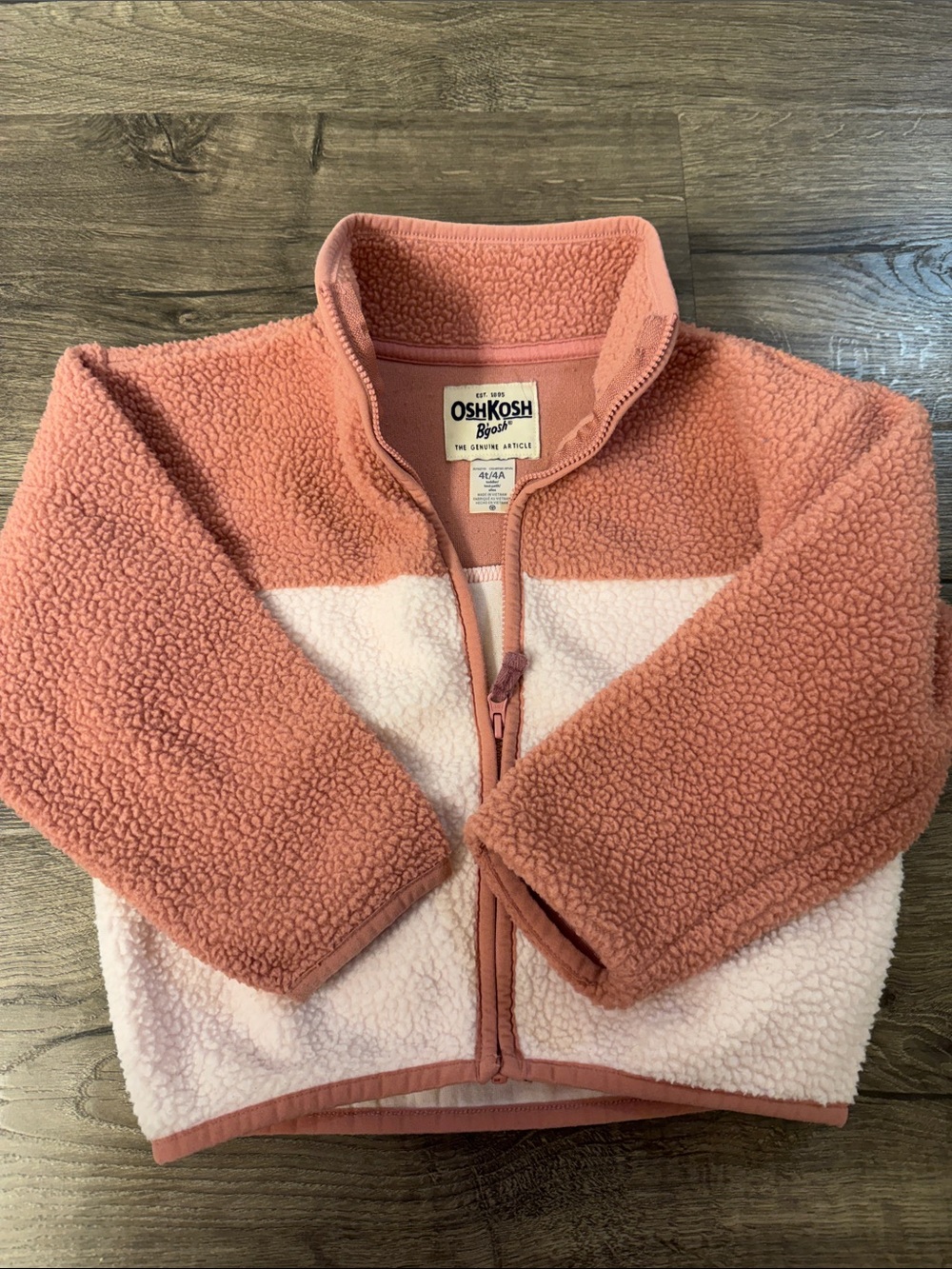 OshKosh B'gosh Pink and Light Pink Sherpa Zip Jacket and matching pants